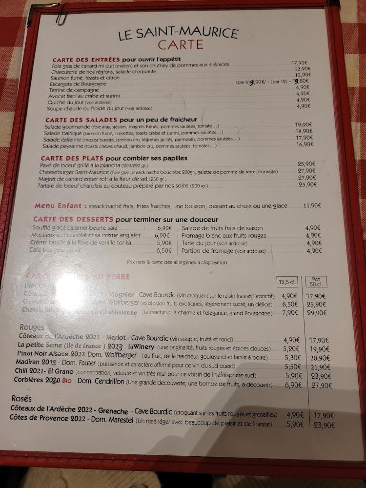 Le Saint-Maurice - Menu Image 1